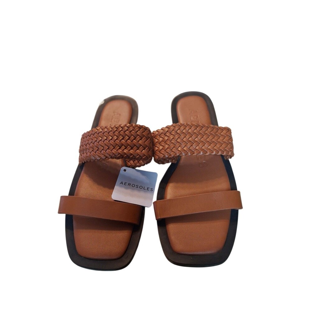 Aerosoles Women’s Brown Braided Slide Sandals Size 8.5 Comfort Shoes